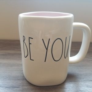 Rae Dunn "Be You" mug with pink interior